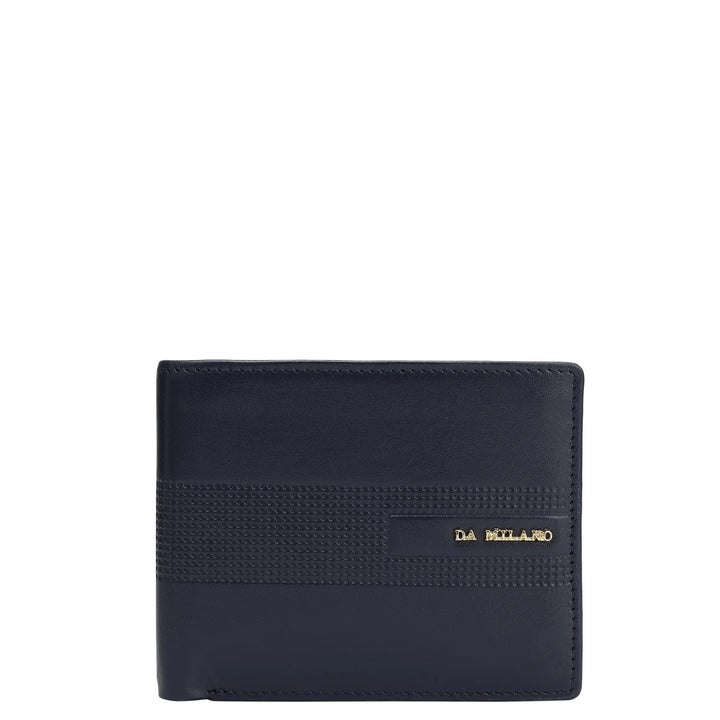 Plain Leather Mens Wallet - Navy