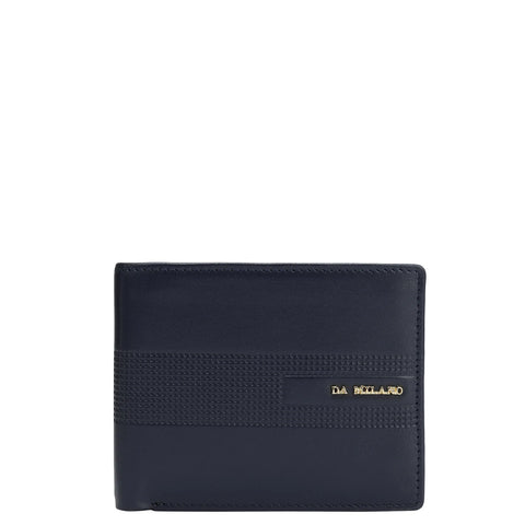 Plain Leather Mens Wallet - Navy