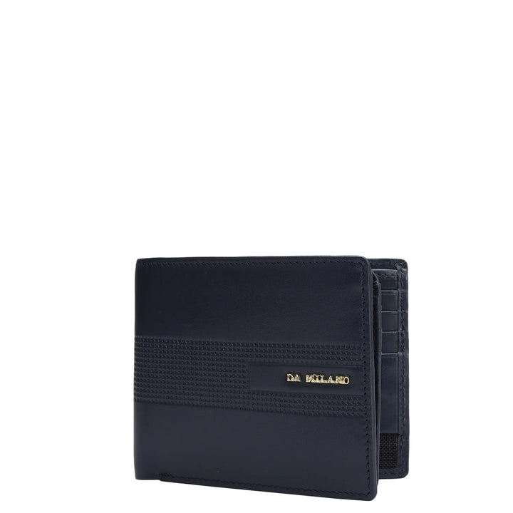 Plain Leather Mens Wallet - Navy