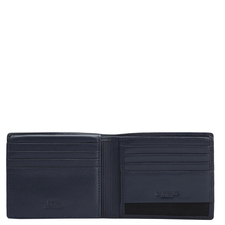 Plain Leather Mens Wallet - Navy