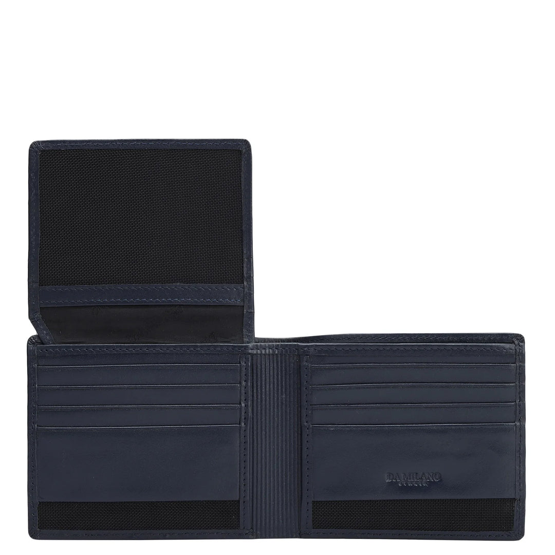 Plain Leather Mens Wallet - Navy