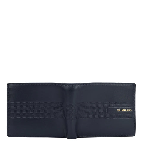 Plain Leather Mens Wallet - Navy