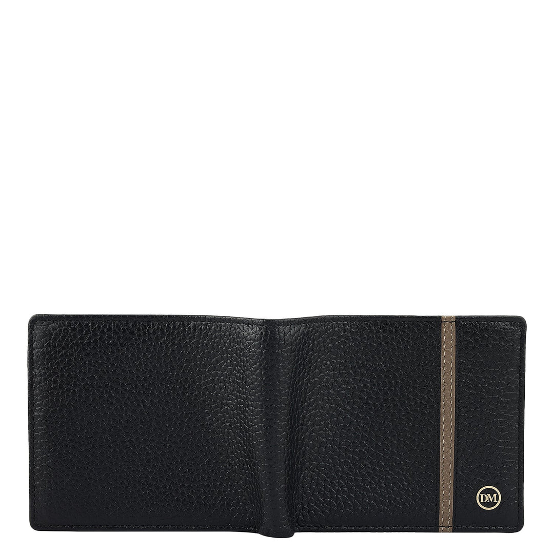 Black Bifold Leather Mens Wallet