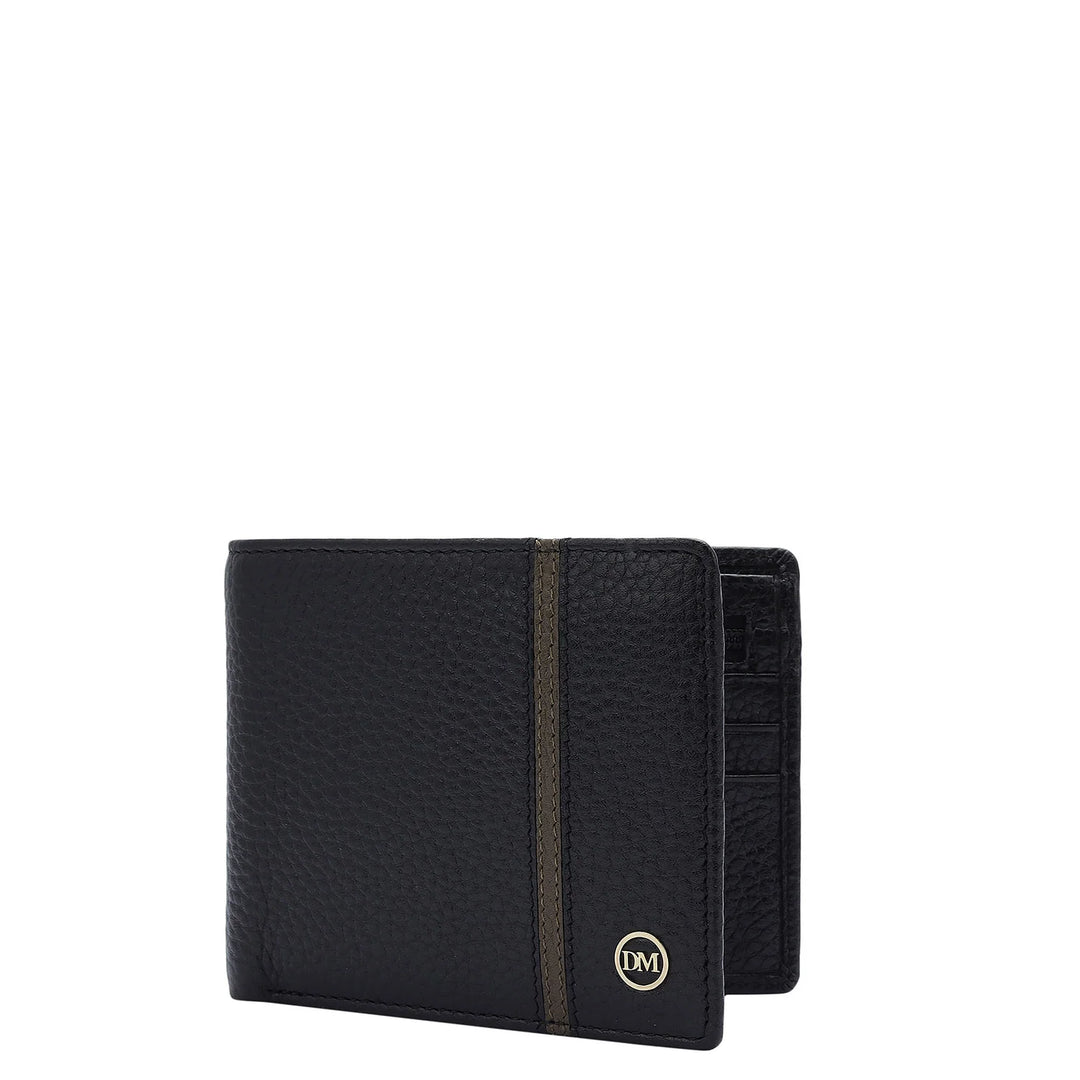 Wax Leather Mens Wallet - Black