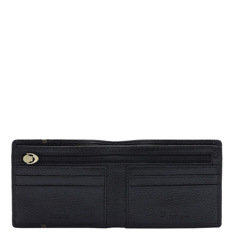 Wax Leather Mens Wallet - Black