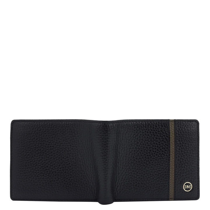 Wax Leather Mens Wallet - Black