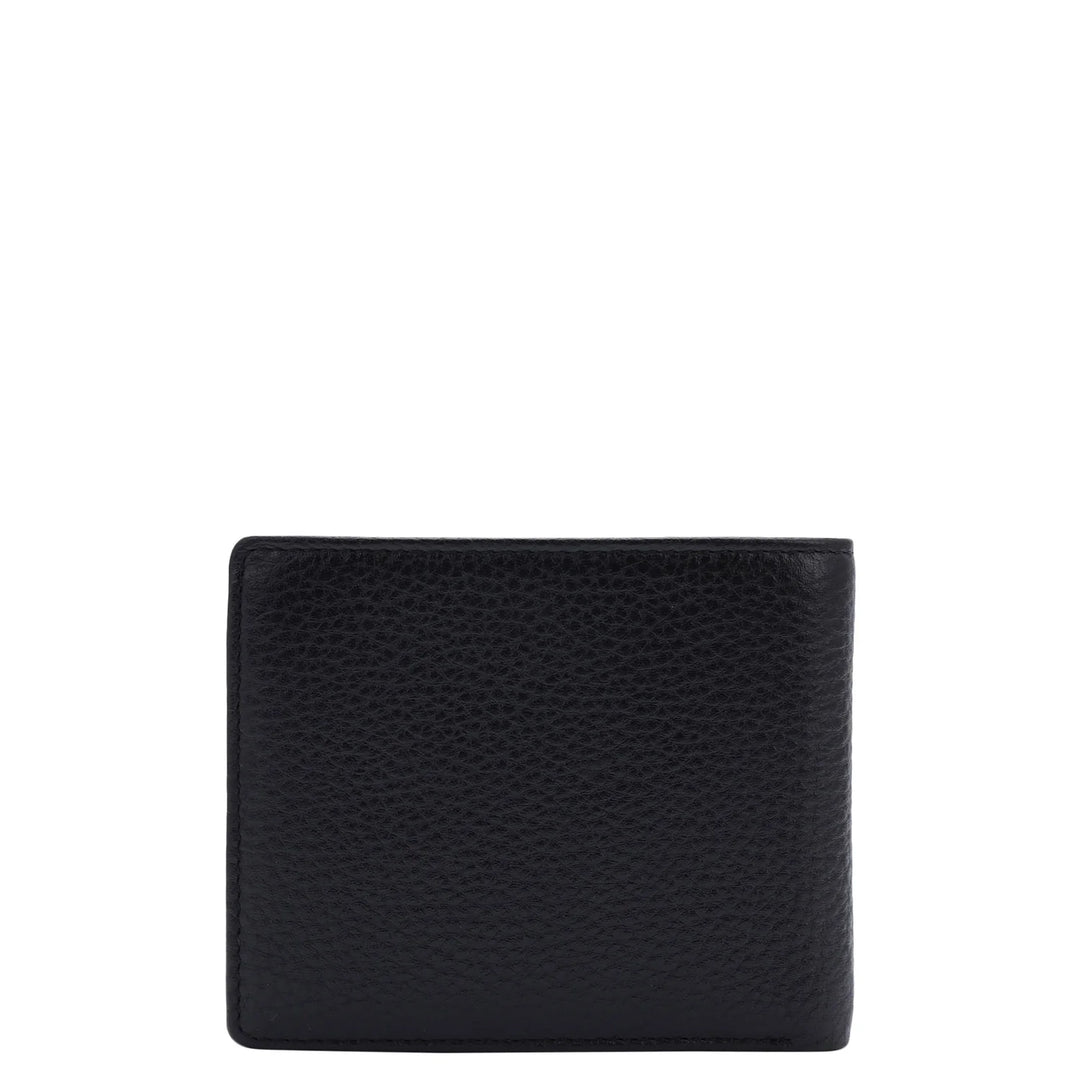 Wax Leather Mens Wallet - Black