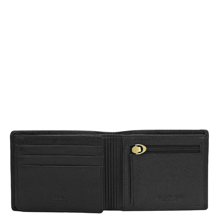 Black Bifold Leather Mens Wallet