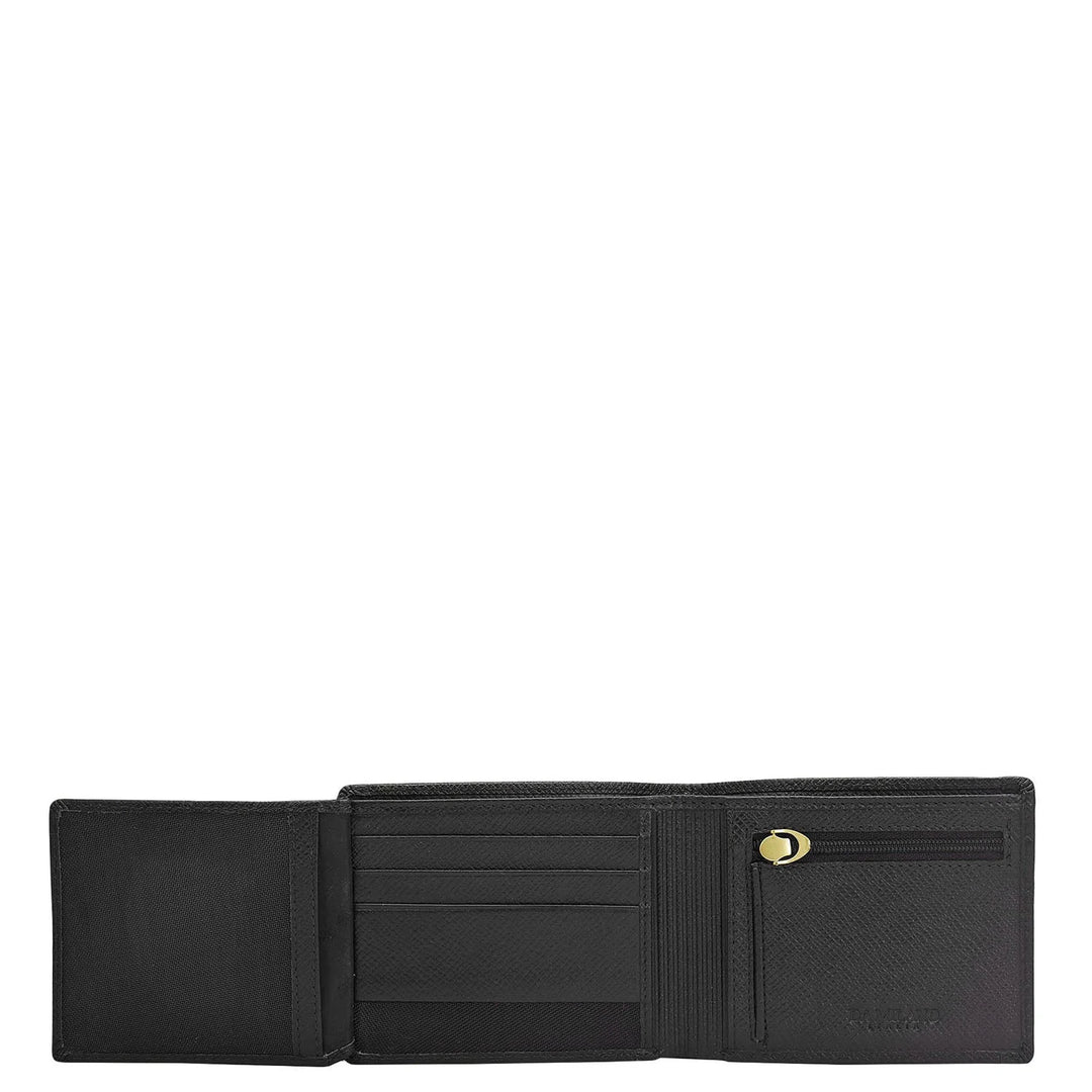 Black Bifold Leather Mens Wallet