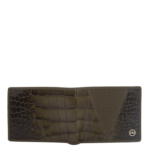 Military Green Bifold Leather Mens Wallet