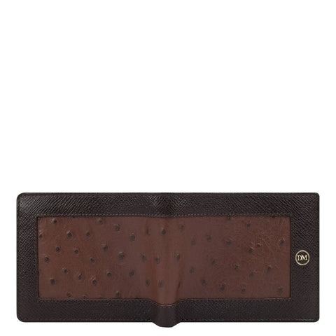 Ostrich Franzy Leather Mens Wallet - Brown