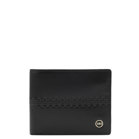 Da Milano Men's Leather Wallet - Black Bifold