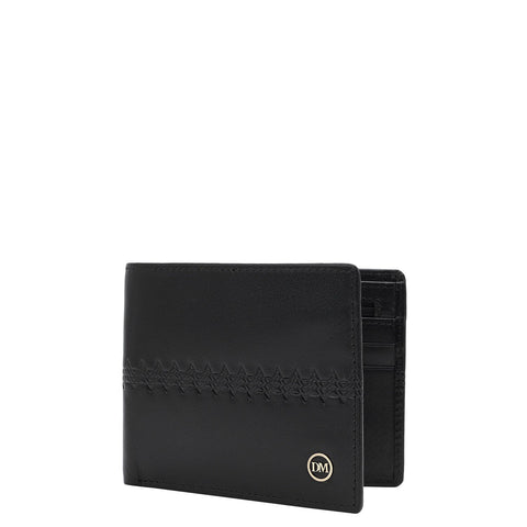 Da Milano Men's Leather Wallet - Black Bifold