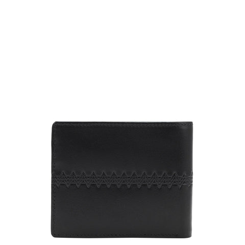 Da Milano Men's Leather Wallet - Black Bifold