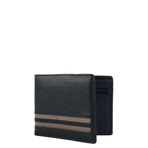 Black Bifold Leather Mens Wallet