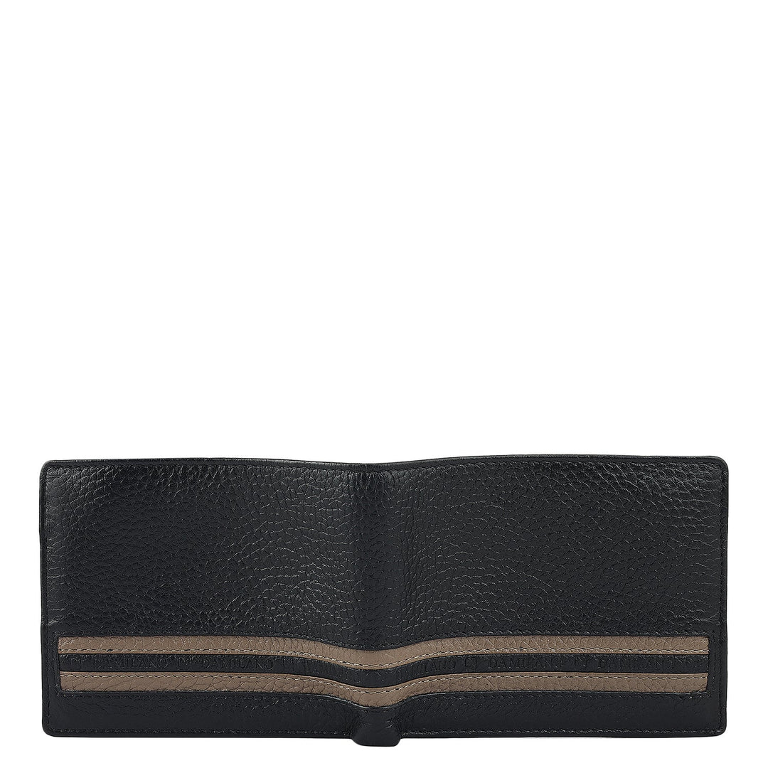 Black Bifold Leather Mens Wallet