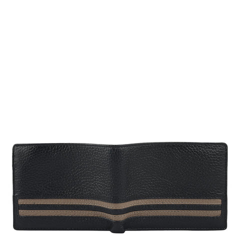 Black Bifold Leather Mens Wallet