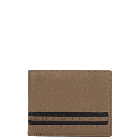 Greyish Taupe Bifold Leather Mens Wallet