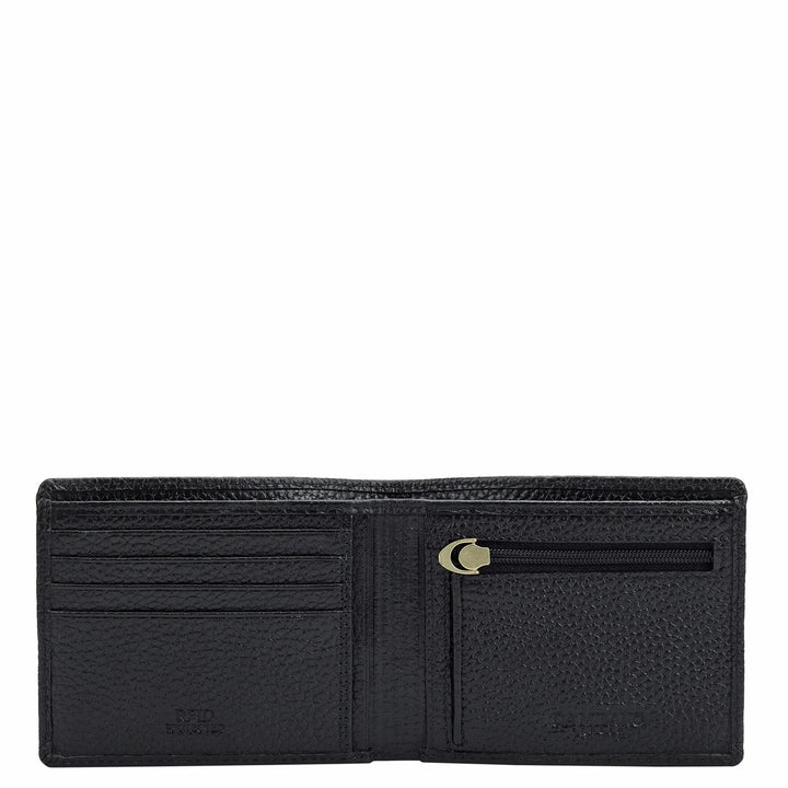 Wax Leather Mens Wallet - Black