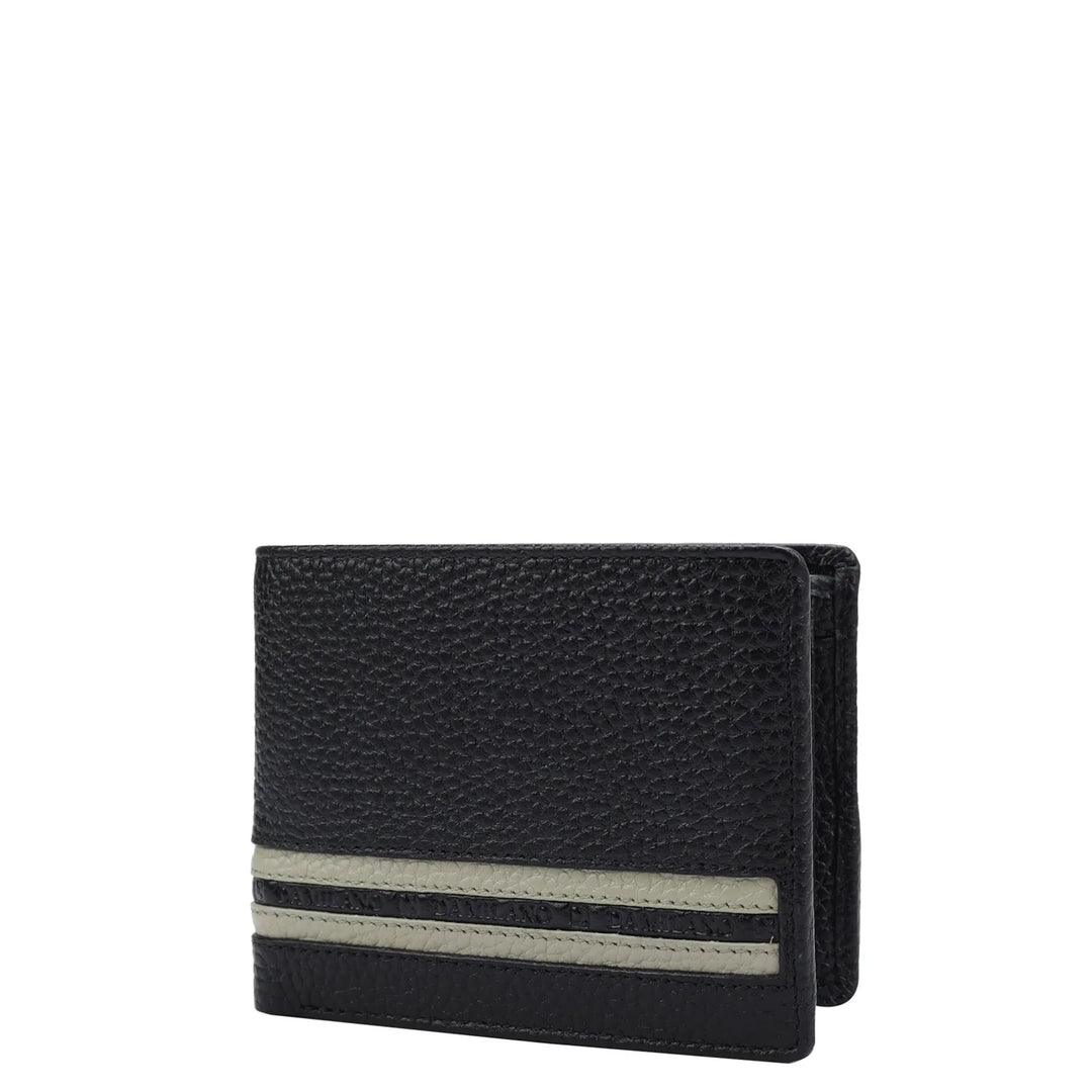 Wax Leather Mens Wallet - Black