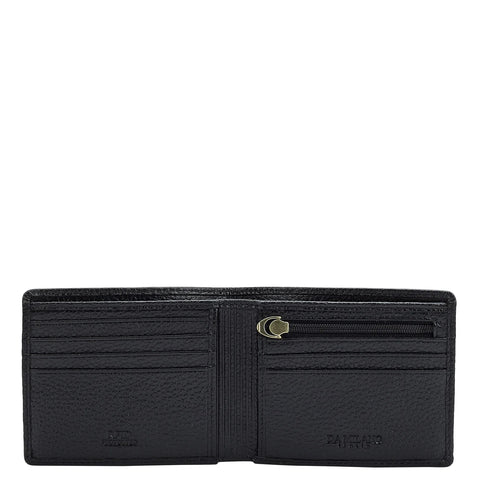 Wax Leather Mens Wallet - Black