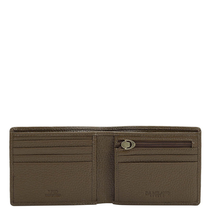 Wax Leather Mens Wallet - Moss