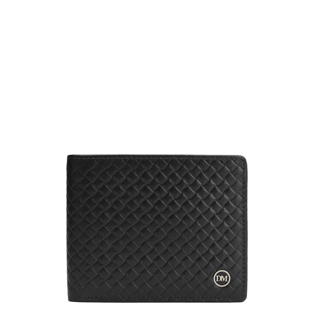 Mat Emboss Leather Mens Wallet - Black