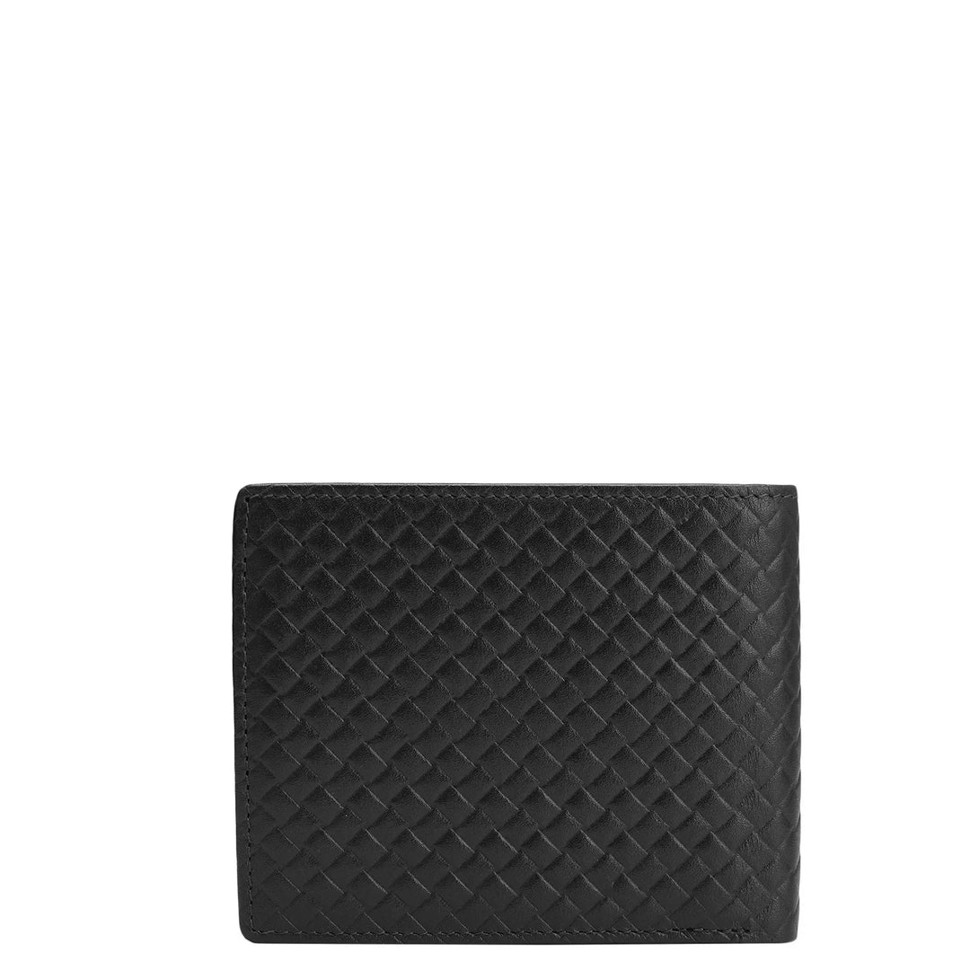 Mat Emboss Leather Mens Wallet - Black