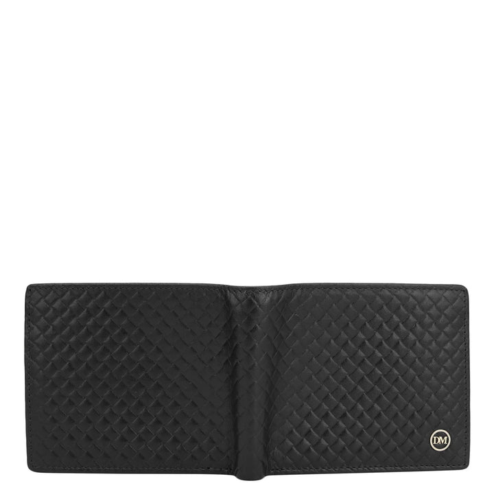 Mat Emboss Leather Mens Wallet - Black