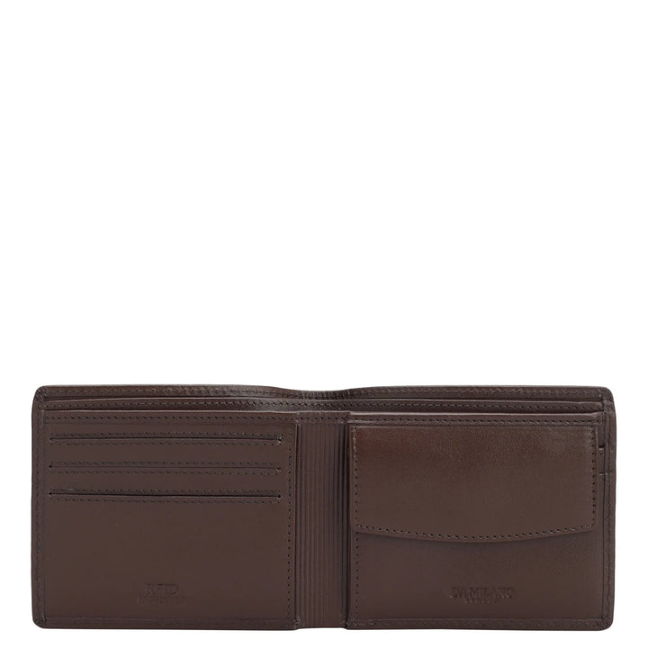 Mat Emboss Leather Mens Wallet - Brown