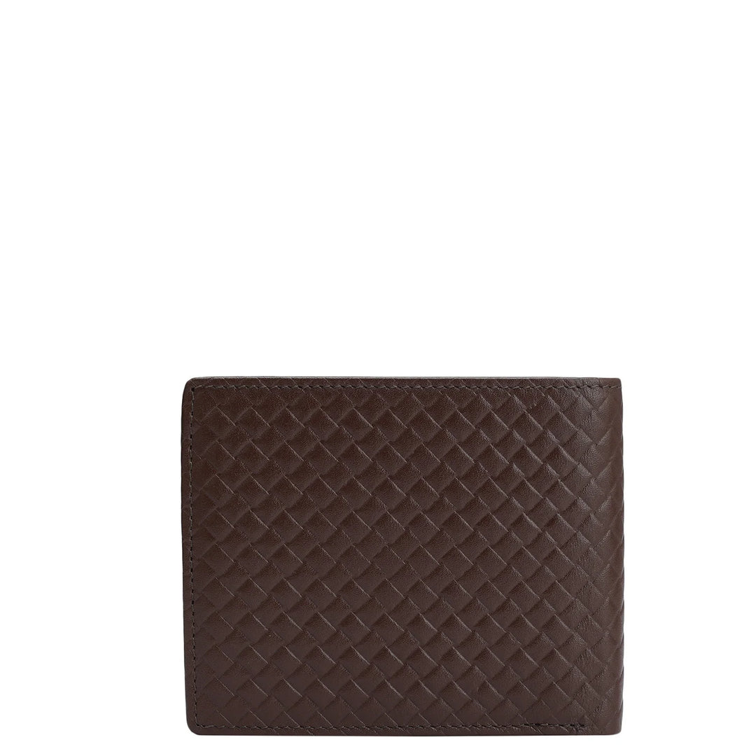 Mat Emboss Leather Mens Wallet - Brown