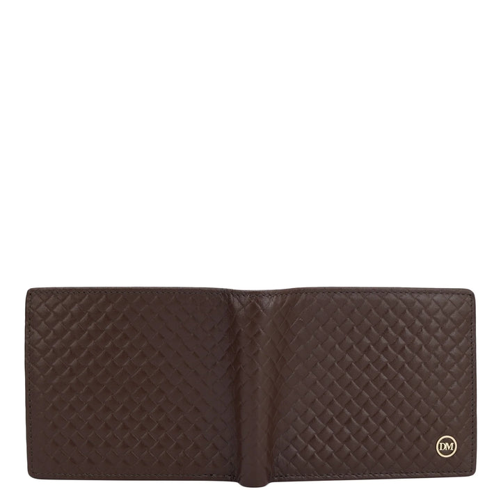 Mat Emboss Leather Mens Wallet - Brown