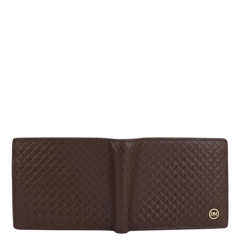 Mat Emboss Leather Mens Wallet - Brown