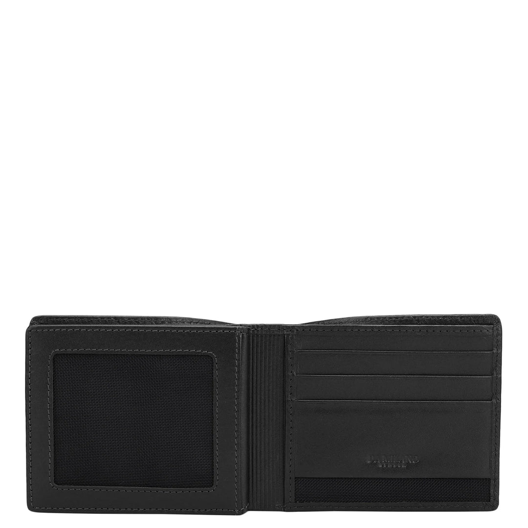 Mat Emboss Leather Mens Wallet - Black