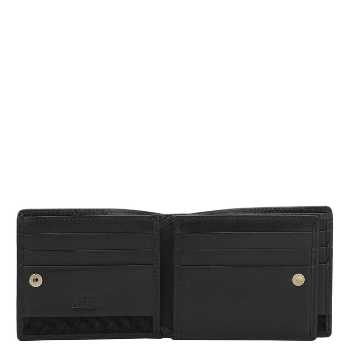 Mat Emboss Leather Mens Wallet - Black