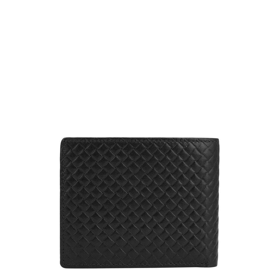 Mat Emboss Leather Mens Wallet - Black