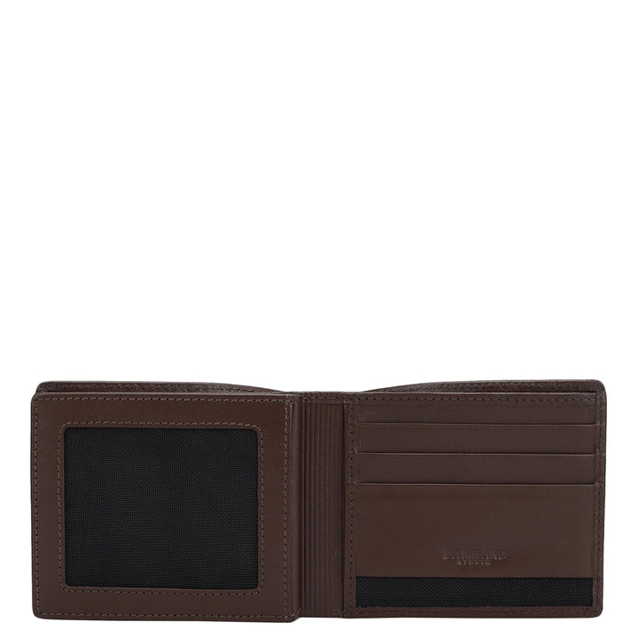 Mat Emboss Leather Mens Wallet - Brown