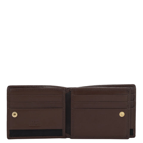 Mat Emboss Leather Mens Wallet - Brown