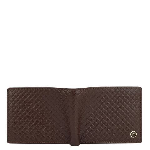 Mat Emboss Leather Mens Wallet - Brown