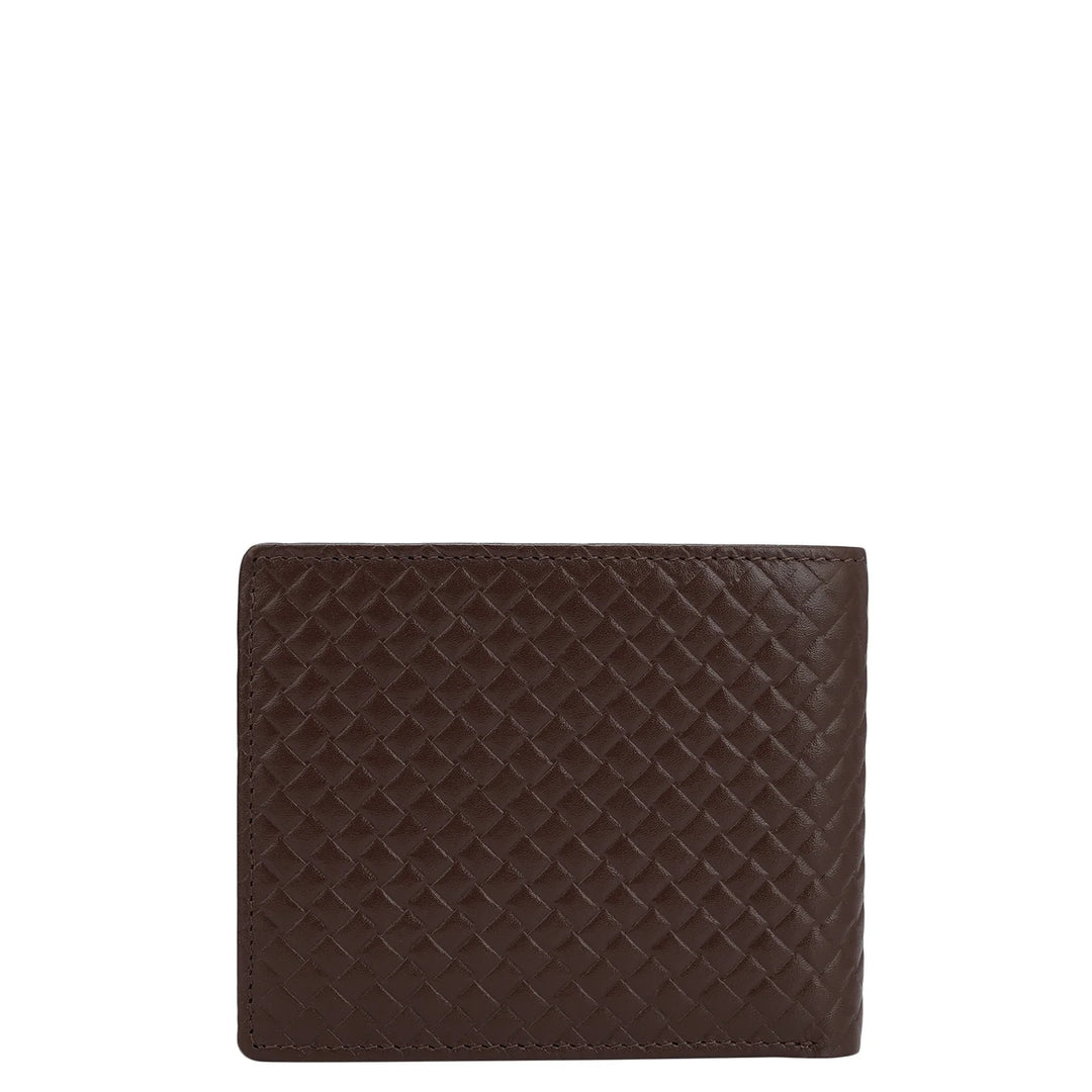 Mat Emboss Leather Mens Wallet - Brown