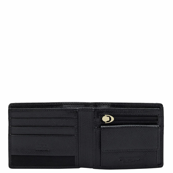 Croco Leather Mens Wallet - Black