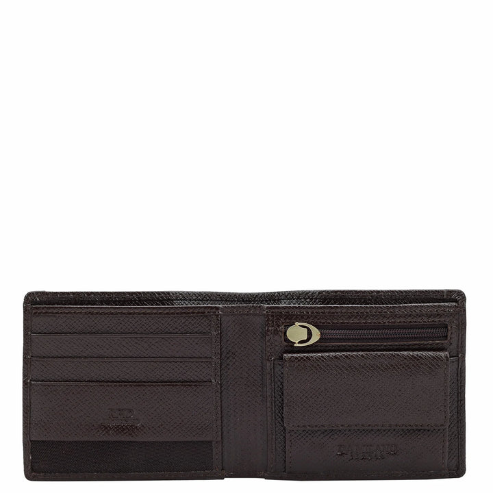 Croco Leather Mens Wallet - Brown