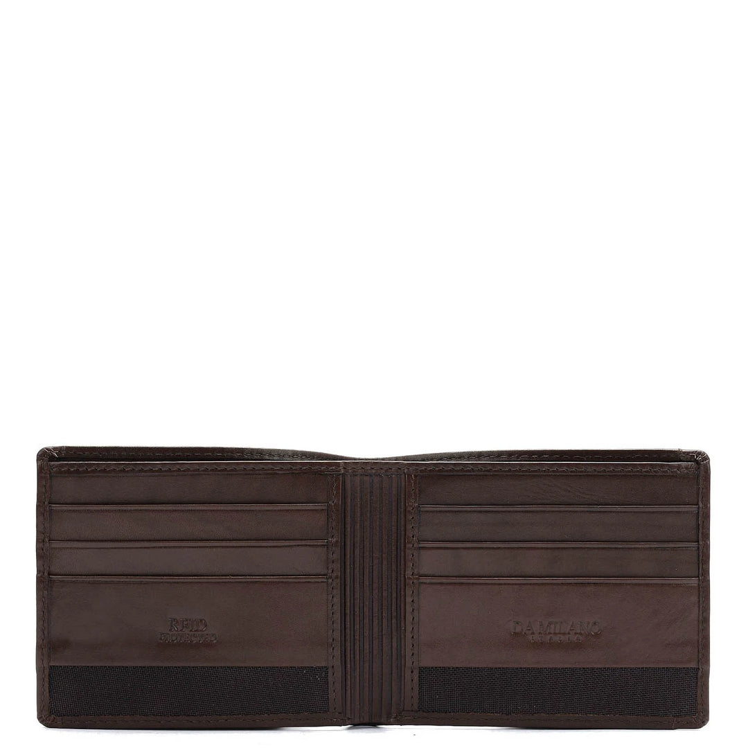 Mat Leather Mens Wallet - Brown