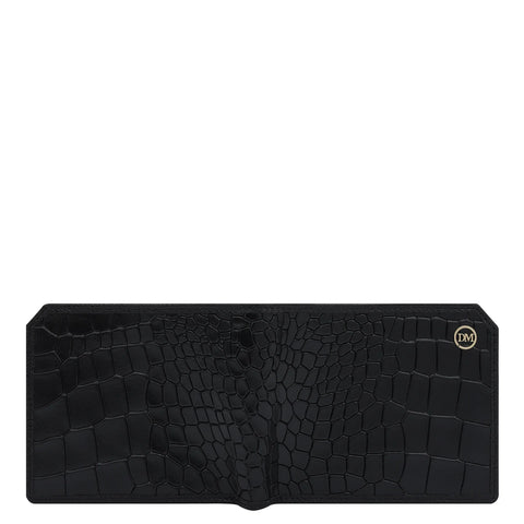 Croco Leather Mens Wallet - Black