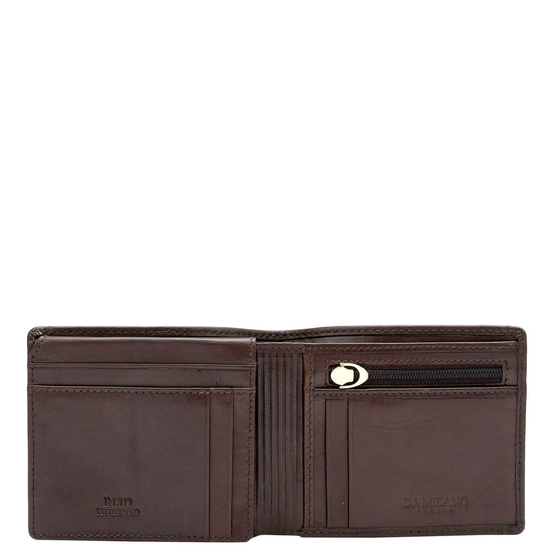 Mat Leather Mens Wallet - Brown