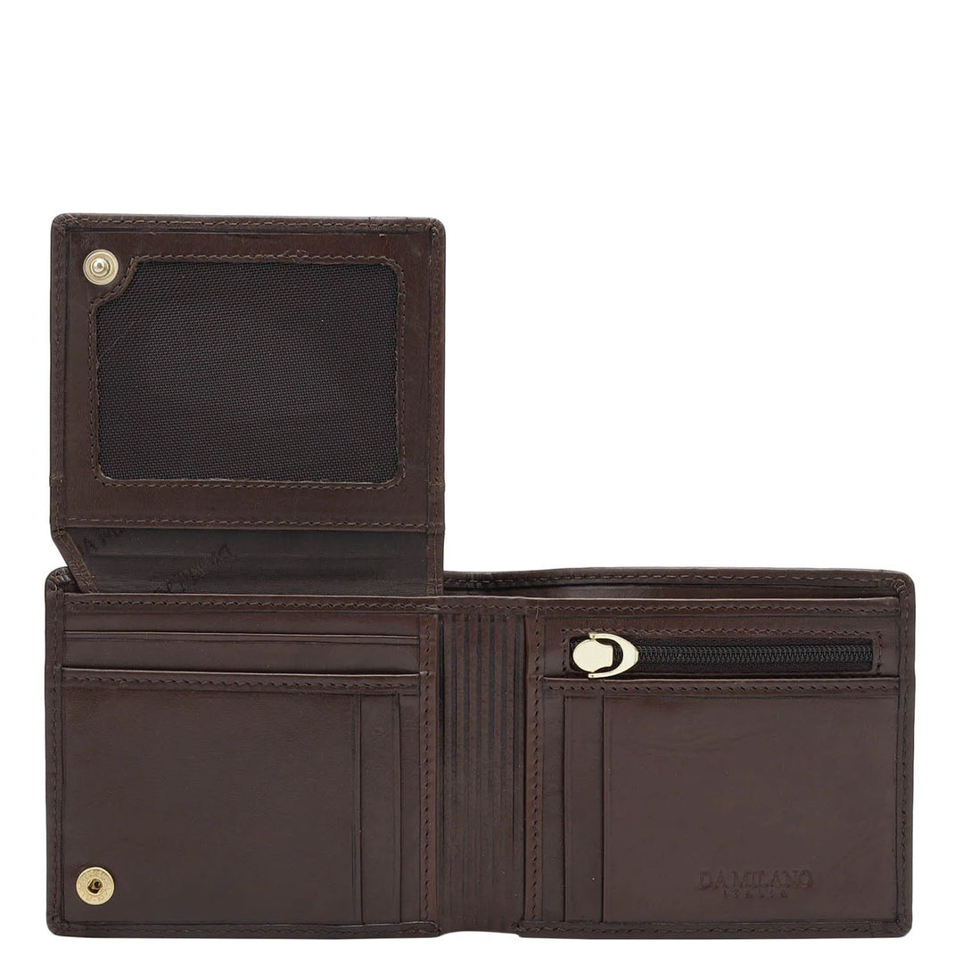 Mat Leather Mens Wallet - Brown