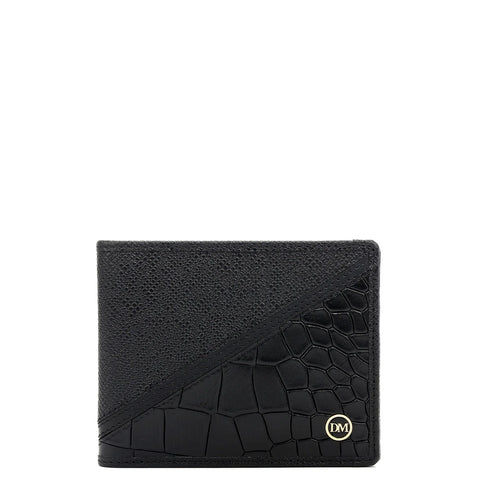 Black Bifold Leather Mens Wallet