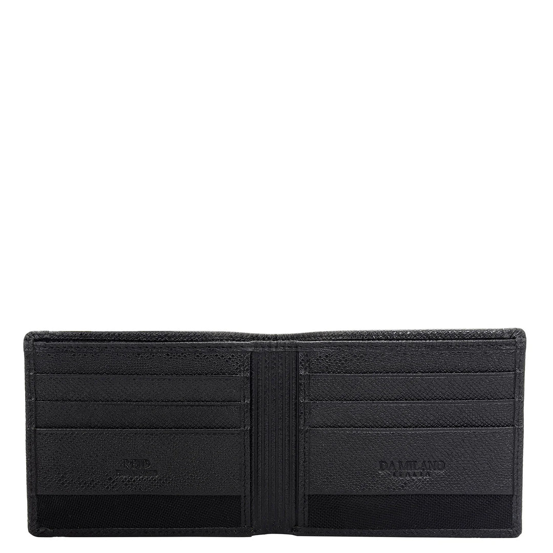 Black Bifold Leather Mens Wallet