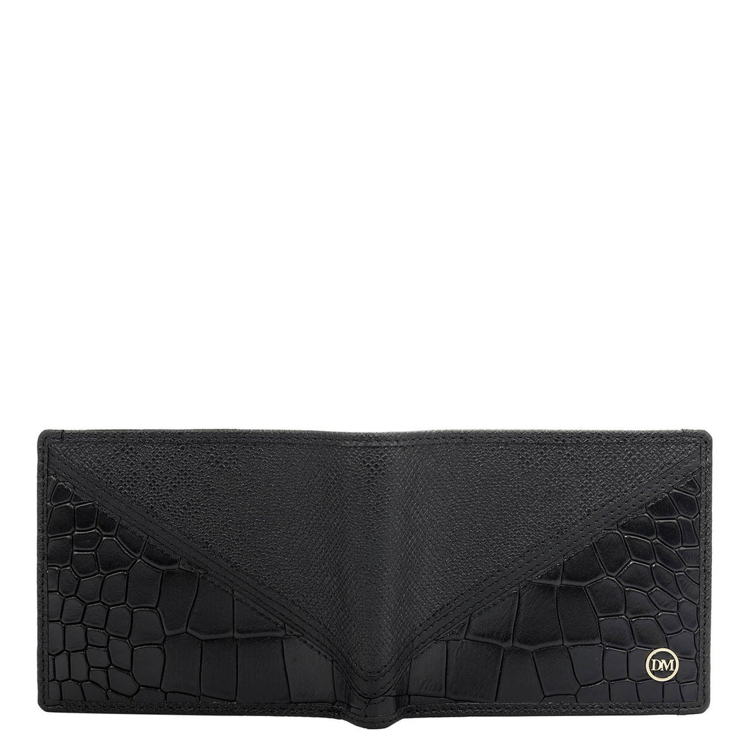 Black Bifold Leather Mens Wallet