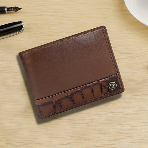 Da Milano Men's Leather Wallet - Brown Bifold